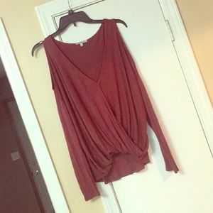 Charlotte Russe Cold shoulder, draped shape top